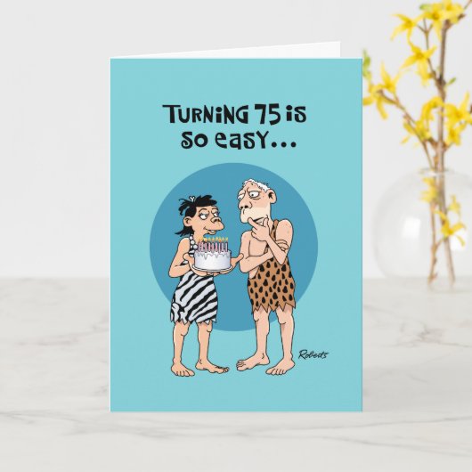 Carte Funny 75e anniversaire (Fleur jaune)