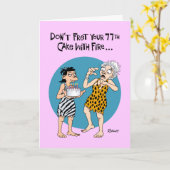 Carte Funny 77e anniversaire (Fleur jaune)