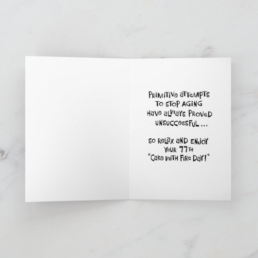Carte Funny 77e anniversaire (Intérieur)