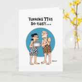 Carte Funny 77e anniversaire (Fleur jaune)