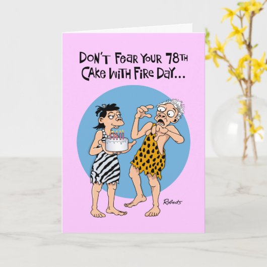 Carte Funny 78e anniversaire (Fleur jaune)