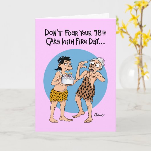 Carte Funny 78e anniversaire (Fleur jaune)