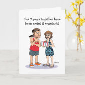 Carte Funny 7e anniversaire (Fleur jaune)