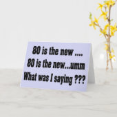 Carte Funny 80e anniversaire - 80 est le nouveau ..... (Fleur jaune)