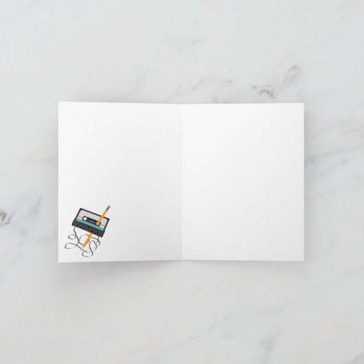 Carte Funny 80s Musique Retro Cassette Anniversaire (Intérieur)