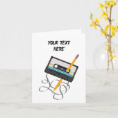 Carte Funny 80s Musique Retro Cassette Anniversaire (Fleur jaune)