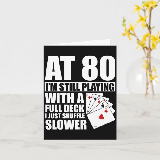 Carte Funny 80th Birthday Ker Player 80 Year Old  (Fleur jaune)