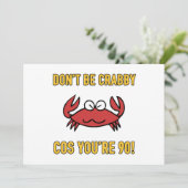 Carte Funny 90e anniversaire (Crabby) (Debout devant)