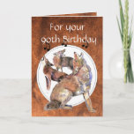 Carte Funny 90th, Ninety, Birthday Howling Coyote<br><div class="desc">Howling Coyotes make a great Ninety birthday card for those who love nature,  wildlife or nature</div>
