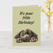 Carte Funny 99th Birthday Personnaliser Labrador Retriev (Fleur jaune)