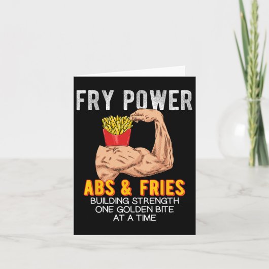 Carte Funny Abs Exercice Fries Français Muscle Building (Devant)
