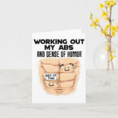 Carte Funny Abs Exercice Muscle Building Bodybuilding (Fleur jaune)