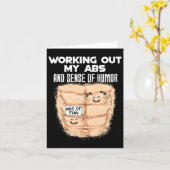 Carte Funny Abs Exercice Muscle Building Bodybuilding 1 (Fleur jaune)