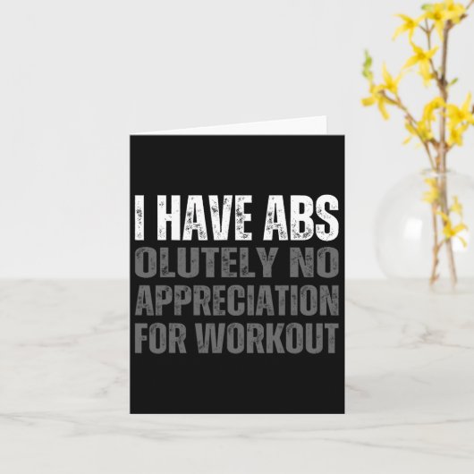 Carte Funny Abs Humour (Fleur jaune)