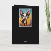 Carte Funny Abstrait Boston Terrier Joyeux Anniversaire  (Dos)