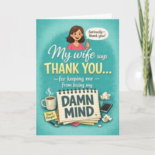 Carte Funny Admin Pro Day Appreciation From the Wife (Devant)