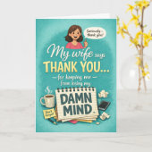 Carte Funny Admin Pro Day Appreciation From the Wife (Fleur jaune)