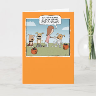 Carte Funny Adorable Monster Puppies Halloween