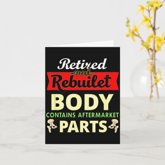 Carte Funny After Hip Surgery Recovery Bionic Hip Replac (Fleur jaune)