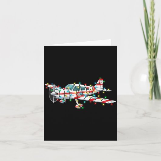 Carte Funny Airplane Christmas Graphics Lights Lover (Devant)
