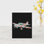 Carte Funny Airplane Christmas Graphics Lights Lover Lon (Fleur jaune)