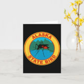 Carte Funny Alaska State Bird Mosquito (Fleur jaune)