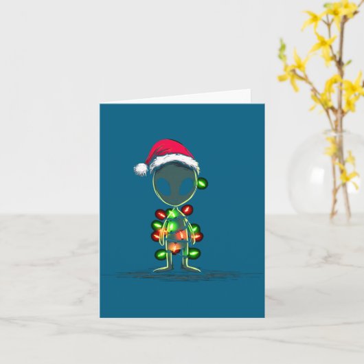 Carte Funny Alien Christmas Graphics Lights Lover Extrat (Fleur jaune)