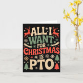Carte Funny All I Want For Christmas Is Pto Matching Ugl (Fleur jaune)