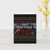 Carte Funny All I Want For Christmas Is Pto Matching Ugl (Fleur jaune)