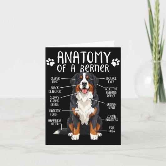 Carte Funny Anatomy Bernese Mountain Dog Cute Berner Lov (Devant)