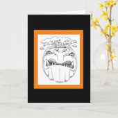 Carte Funny ANGRY CITROUILLE (Fleur jaune)