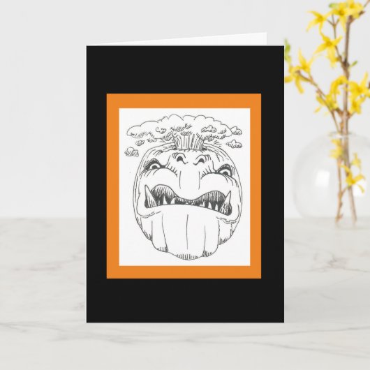 Carte Funny ANGRY CITROUILLE (Fleur jaune)