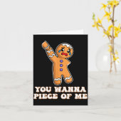 Carte Funny Angry Gingerbread Man You W Ece Of Me (Fleur jaune)