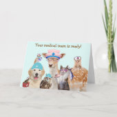Carte Funny Animal Médicale obtenir bien (Devant)