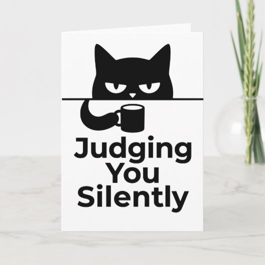 Carte funny animals cat cafe Judging You Silently (Devant)
