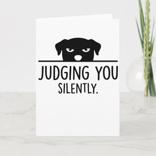Carte funny animals dog cafe Judging You Silently (Devant)
