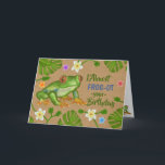 Carte Funny Anniversaire Grenouille Puns Jolie Fleurs Tr<br><div class="desc">J'ai failli perdre ton anniversaire, mais je me suis tout de suite souvenue. J'espère que c'était du ruban ! Cette mignonne carte d'anniversaire de grenouille est parfaite pour toute personne qui aime les amphibiens. C'est aussi une carte formidable pour un anniversaire tardif. Cette carte amusante comprend des oeuvres d'art tropicales...</div>