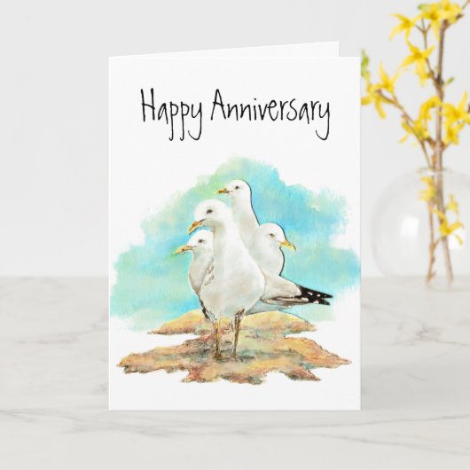 Carte Funny Anniversary, (Fleur jaune)