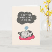 Carte Funny Anniversary Card - Snore comme le chien (Fleur jaune)