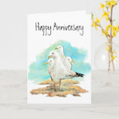Carte Funny Anniversary, From Group of Seagulls, birds (Fleur jaune)