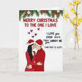 Carte Funny Annoy Me Christmas Couple Card (Fleur jaune)
