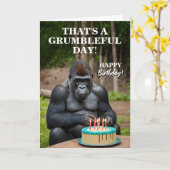 Carte Funny Argent Retour Gorilla Célébrer Anniversaire (Fleur jaune)