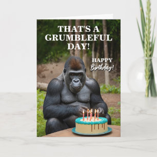 Carte Funny Argent Retour Gorilla Célébrer Anniversaire