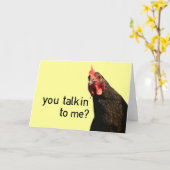 Carte Funny attitude chicken ? (Fleur jaune)