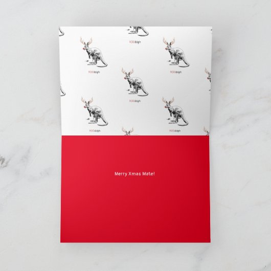 Carte Funny Aussie Rudolf Xmas Card (Intérieur)