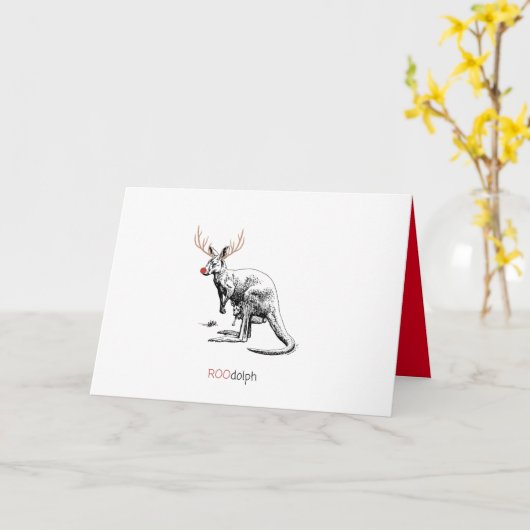 Carte Funny Aussie Rudolf Xmas Card (Fleur jaune)