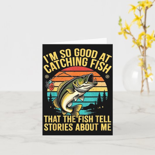 Carte Funny B Fishing Quote Angler Snnerbait Lure Humor  (Fleur jaune)