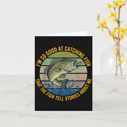 Carte Funny B Fishing Quote Angler Snnerbait Lure Humor  (Fleur jaune)