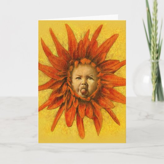 Carte Funny Baby Flower Greming Card (Devant)