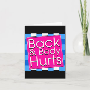 Carte Funny Back Body fait mal Tee Citation Exercice Wor
